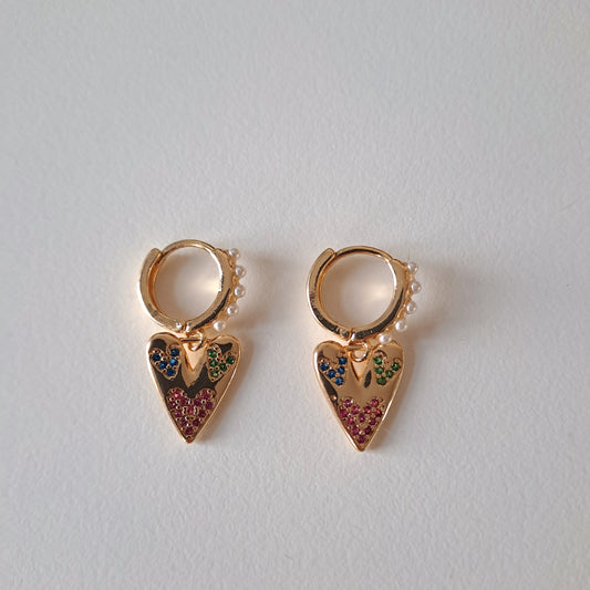 18k gold plated earrings, length 27mm