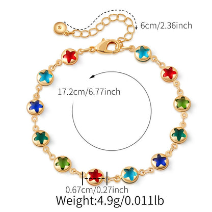 18k gold-plated crystal bracelet/star glass diamond