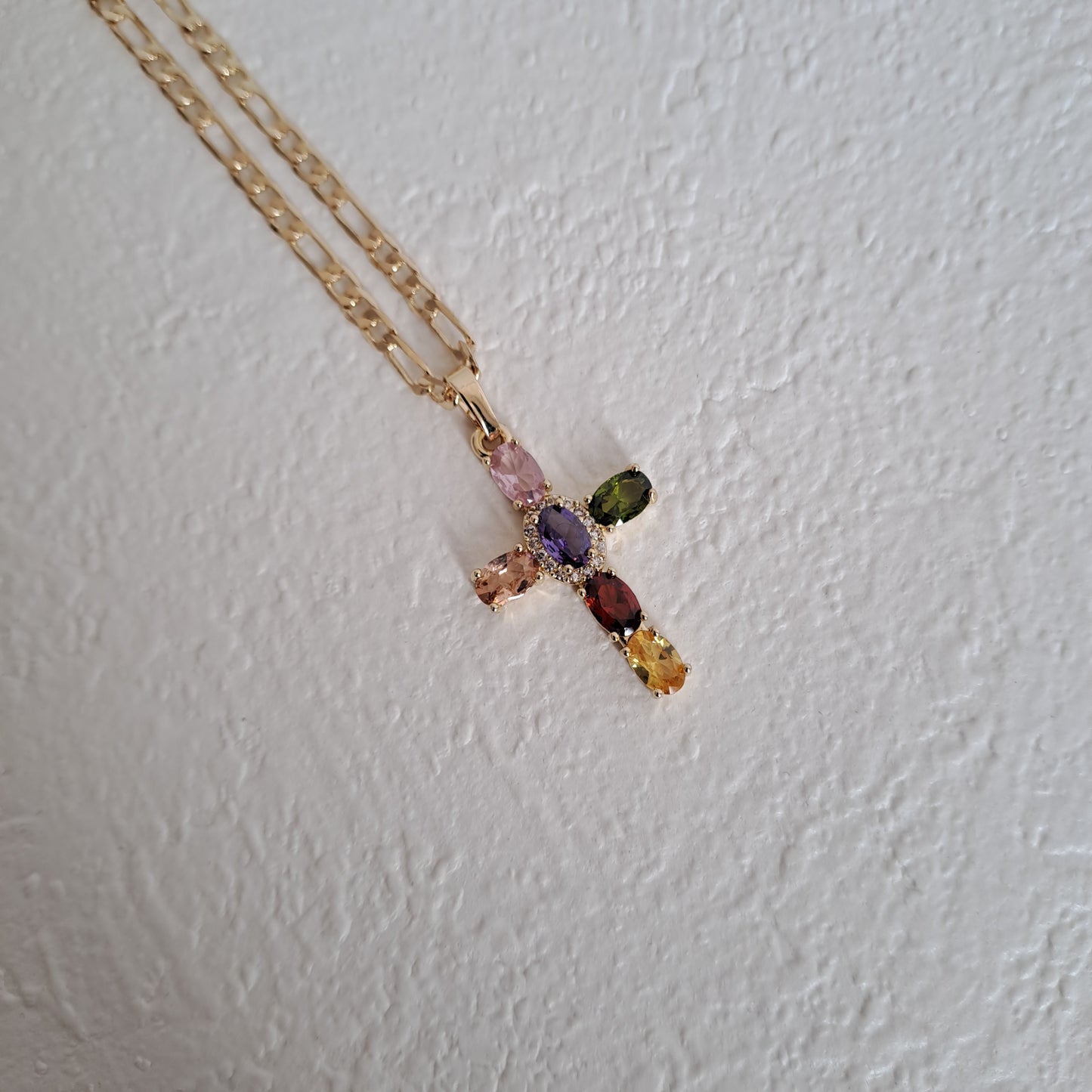 18k gold-plated necklace with zircons,length 50cm