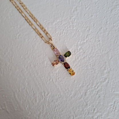 18k gold-plated necklace with zircons,length 50cm