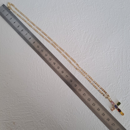 18k gold-plated necklace with zircons,length 50cm