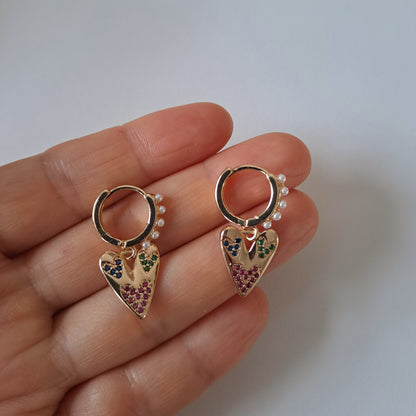 18k gold plated earrings, length 27mm