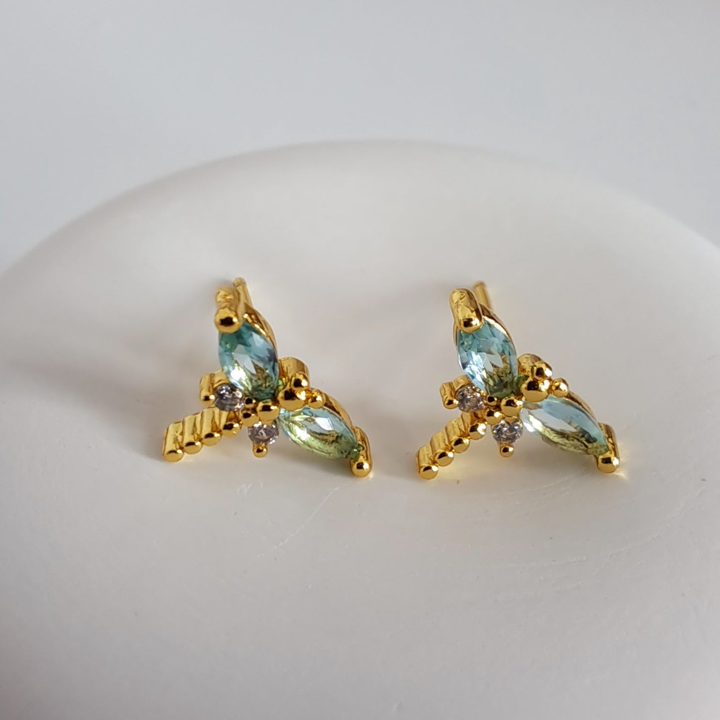 4 set 14k Gold-Plated Stud Earrings