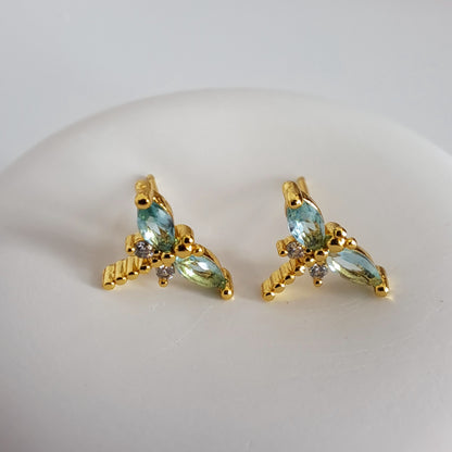 4 set 14k Gold-Plated Stud Earrings