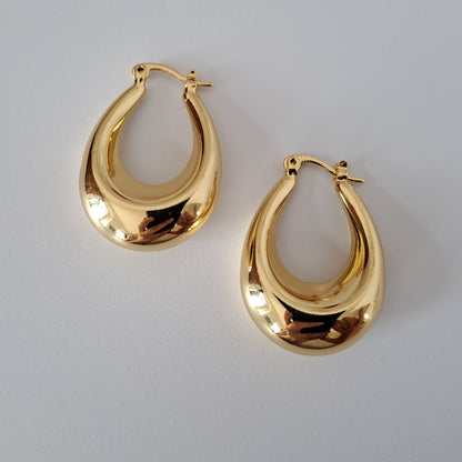 18K Gold-Plated Copper Geometric Earrings ·hollow design