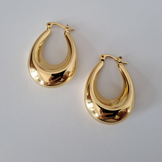 18K Gold-Plated Copper Geometric Earrings ·hollow design