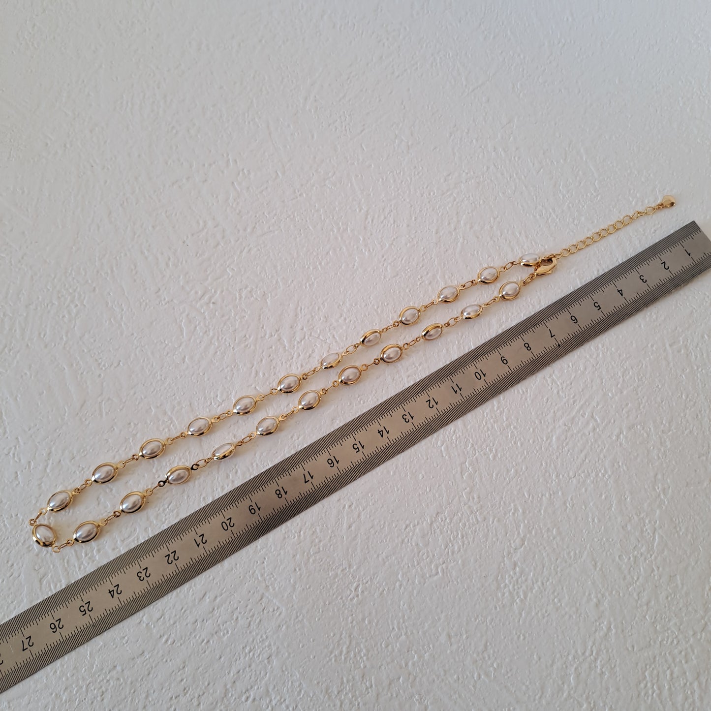 18k gold-plated necklace with pearls