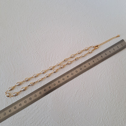 18k gold-plated necklace with pearls