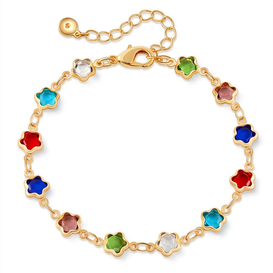 18k gold-plated crystal bracelet/flower glass diamond