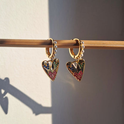 18k gold plated earrings, length 27mm