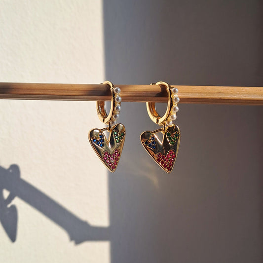 18k gold plated earrings, length 27mm