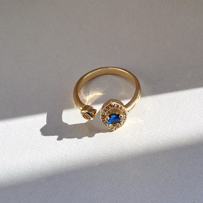 18k gold plated brass open ring /eye design