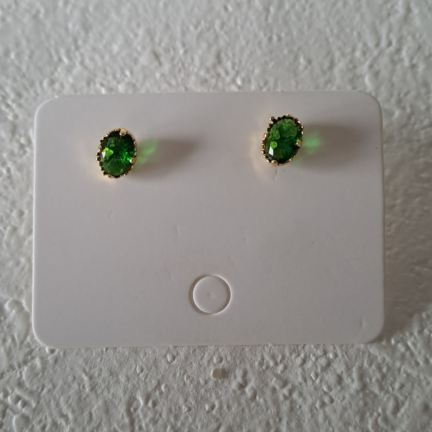 Gold-Plated Earrings with Green zircons