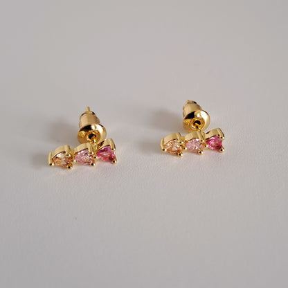 Mini Dainty Heart Drop Earrings – 18K Gold Plated Sweet Copper Earrings