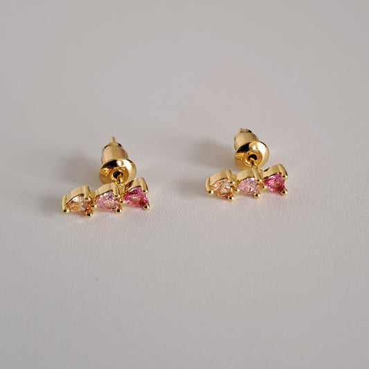 Mini Dainty Heart Drop Earrings – 18K Gold Plated Sweet Copper Earrings