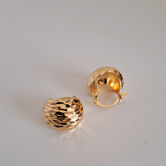 Vintage French Geometric Flower Earrings – Bold Metallic Statement Jewelry for Women