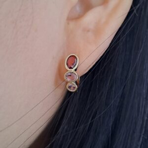 fashion gold plated colorful zircon earrings