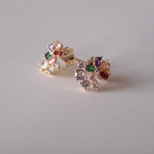 fashion gold plated colorful zircon earrings copy