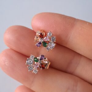 fashion gold plated colorful zircon earrings copy