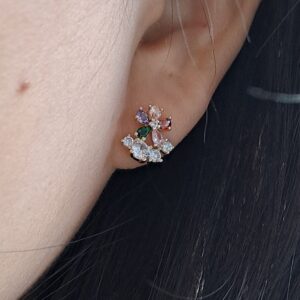 fashion gold plated colorful zircon earrings copy
