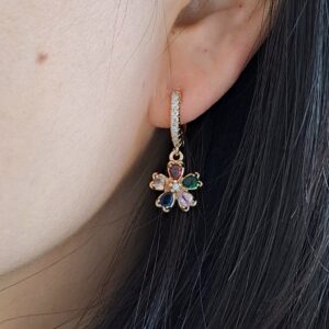 gold plated zircon earrings copy
