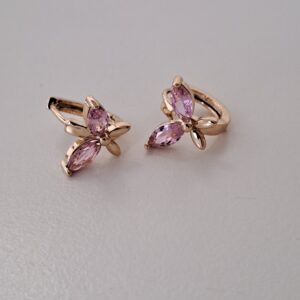 shiny gold plated copper hoop earrings with colorful zircon inlay (copy)