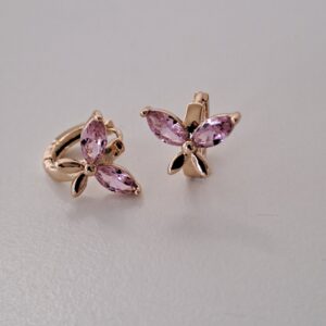 Home gold plated hoop earrings with colorful zircon