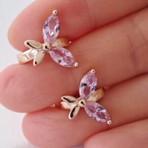 gold plated hoop earrings with colorful zircon