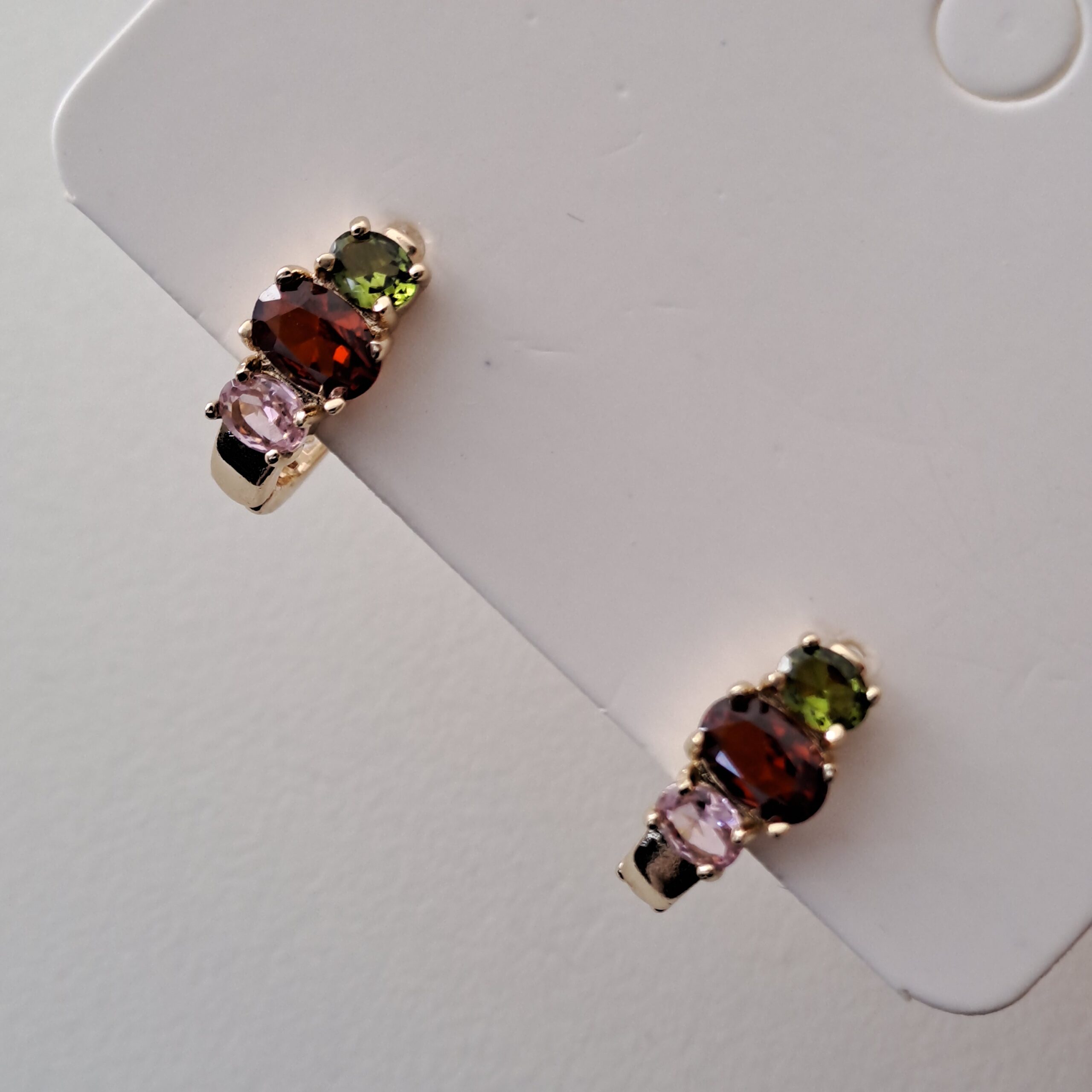 shiny gold plated copper hoop earrings with colorful zircon inlay shiny gold plated copper hoop earrings with colorful zircon inlay