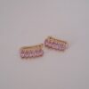 gold plated hoop earrings with pink zircon