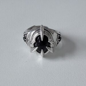 vintage silver plated bat open ring, men’s ring, adjustable, waterproof, non fading