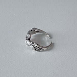 vintage adjustable open ring, silver plated copper, waterproof & non fading female ring