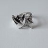 Vintage Silver-Plated Bat Open Ring, Men’s Ring, Adjustable, Waterproof, Non-Fading vintage silver plated bat open ring, men’s ring, adjustable, waterproof, non fading