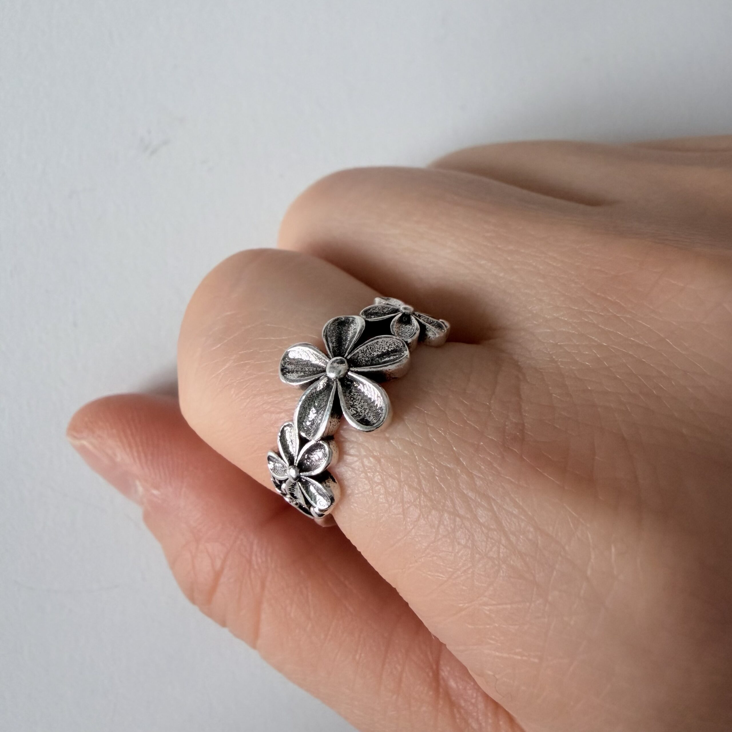 img_0692 vintage adjustable open ring, silver plated copper, waterproof & non fading female ring