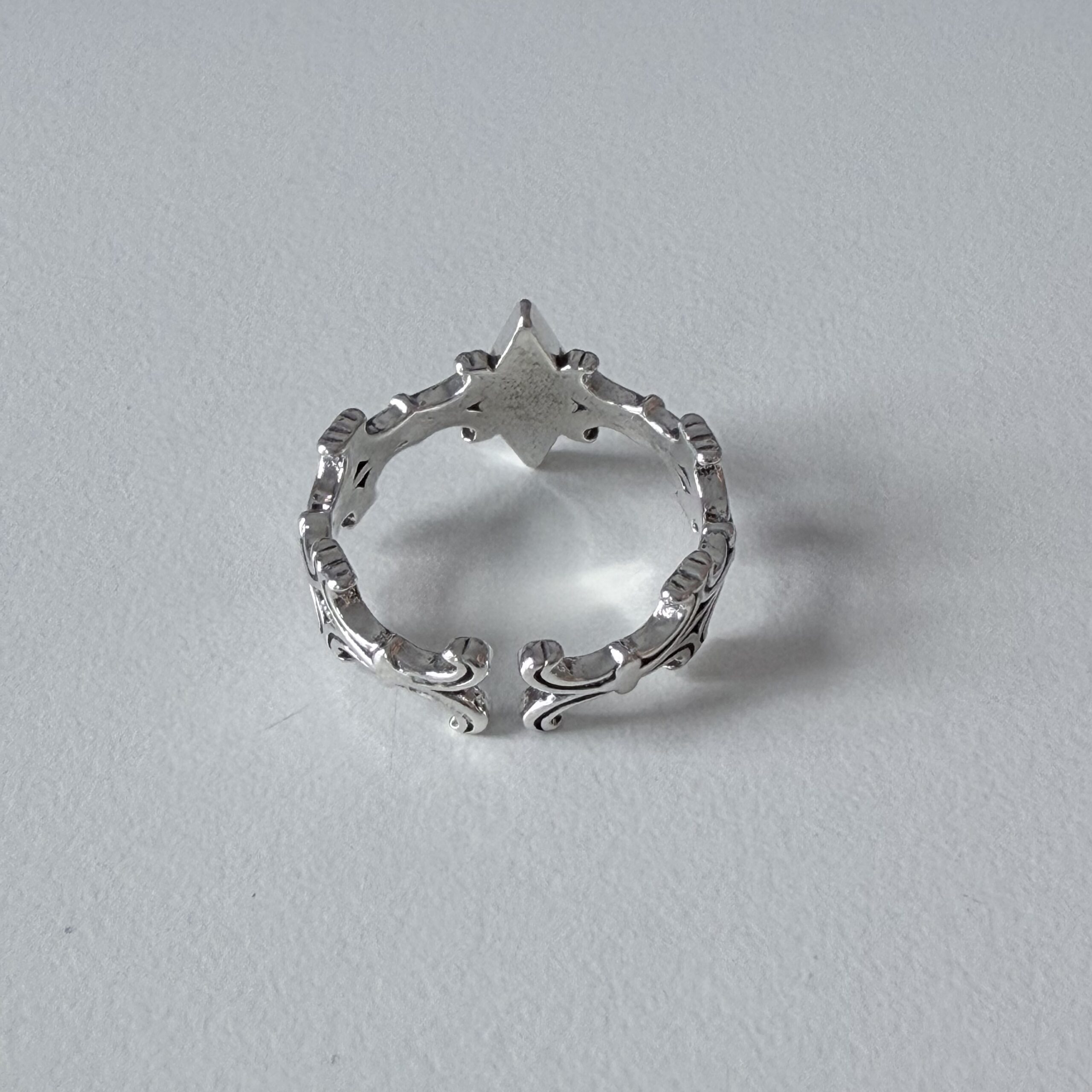 img_0632-2 vintage adjustable ring, flower design,silver plated white copper, waterproof & non fading female ring