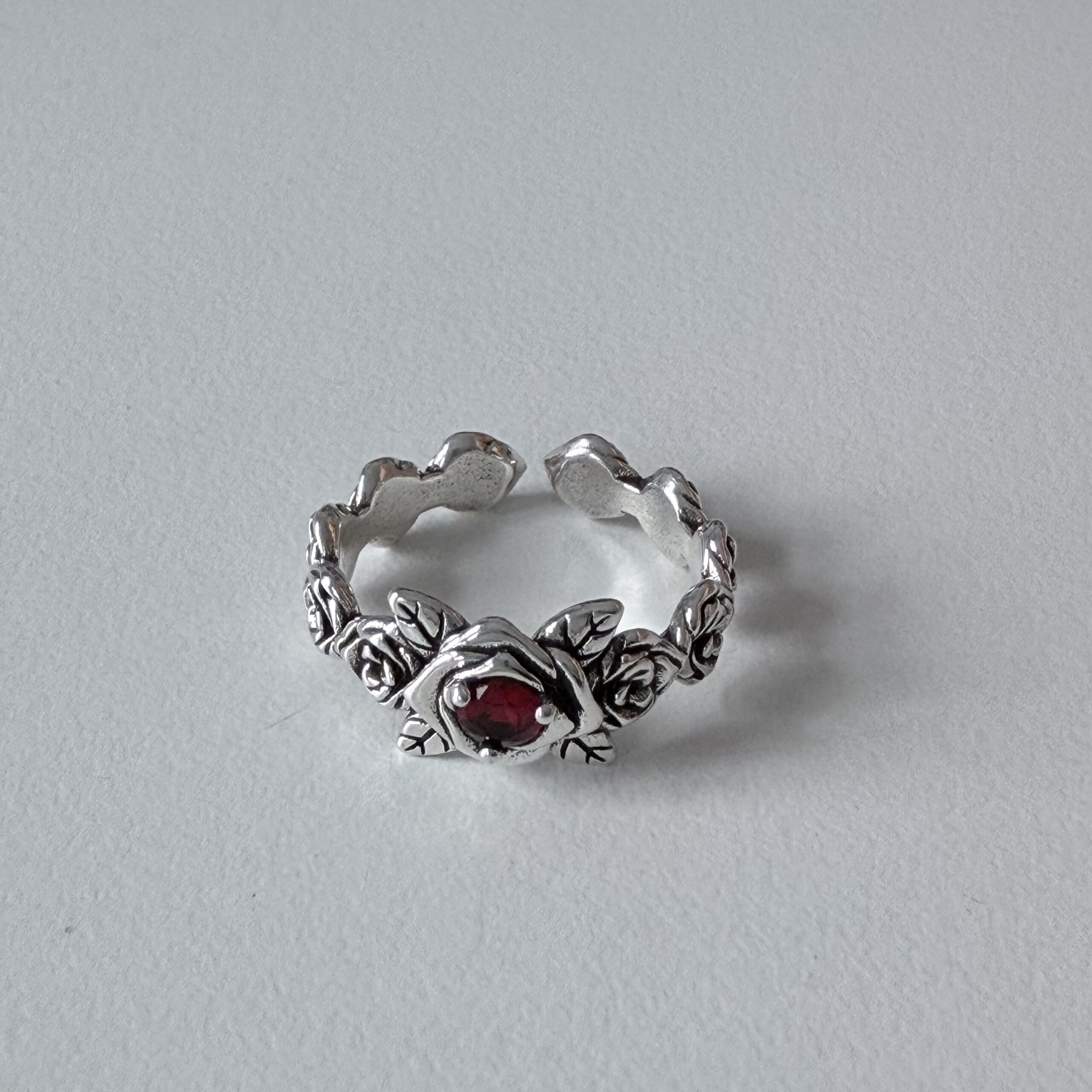 img_0633 vintage adjustable ring, flower design,silver plated white copper, waterproof & non fading female ring