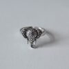 vintage adjustable ring, flower design,silver plated white copper, waterproof & non fading female ring