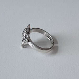 vintage adjustable ring, flower design,silver plated white copper, waterproof & non fading female ring