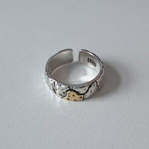 vintage open ring, star light ring, men’s ring, adjustable, waterproof, non fading