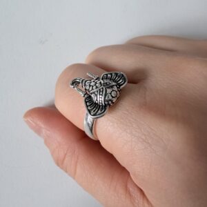 vintage adjustable ring, flower design,silver plated white copper, waterproof & non fading female ring
